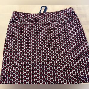 Hatley Red, Navy & White Geometric Pencil Skirt